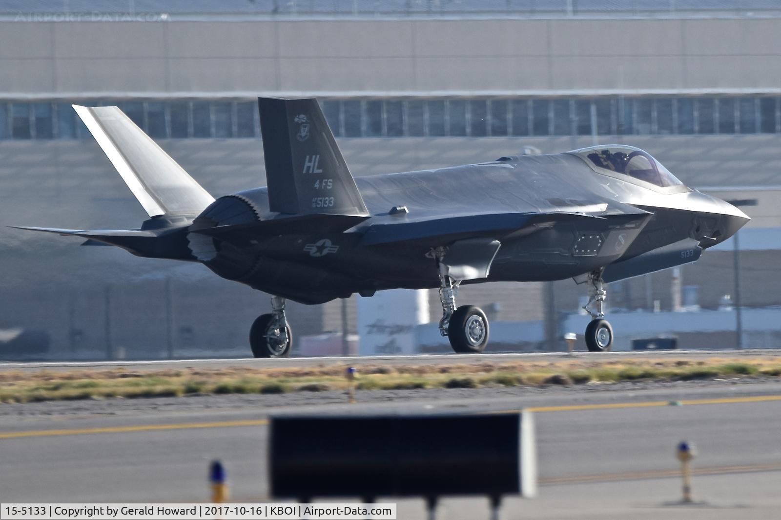 15-5133, 2015 Lockheed Martin F-35A Lightning II C/N AF-124, Take off roll on RWY 10R. Did not use afterburner. 4th Fighter Sq., 388th Fighter Wing, Hill AFB, Utah.