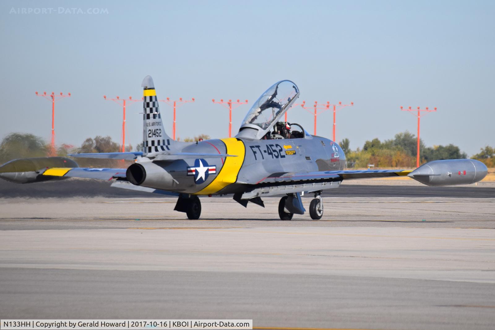 N133HH, 1954 Canadair CT-133 Silver Star 3 (CL-30) C/N T33-452, On Juliet for RWY 10R.