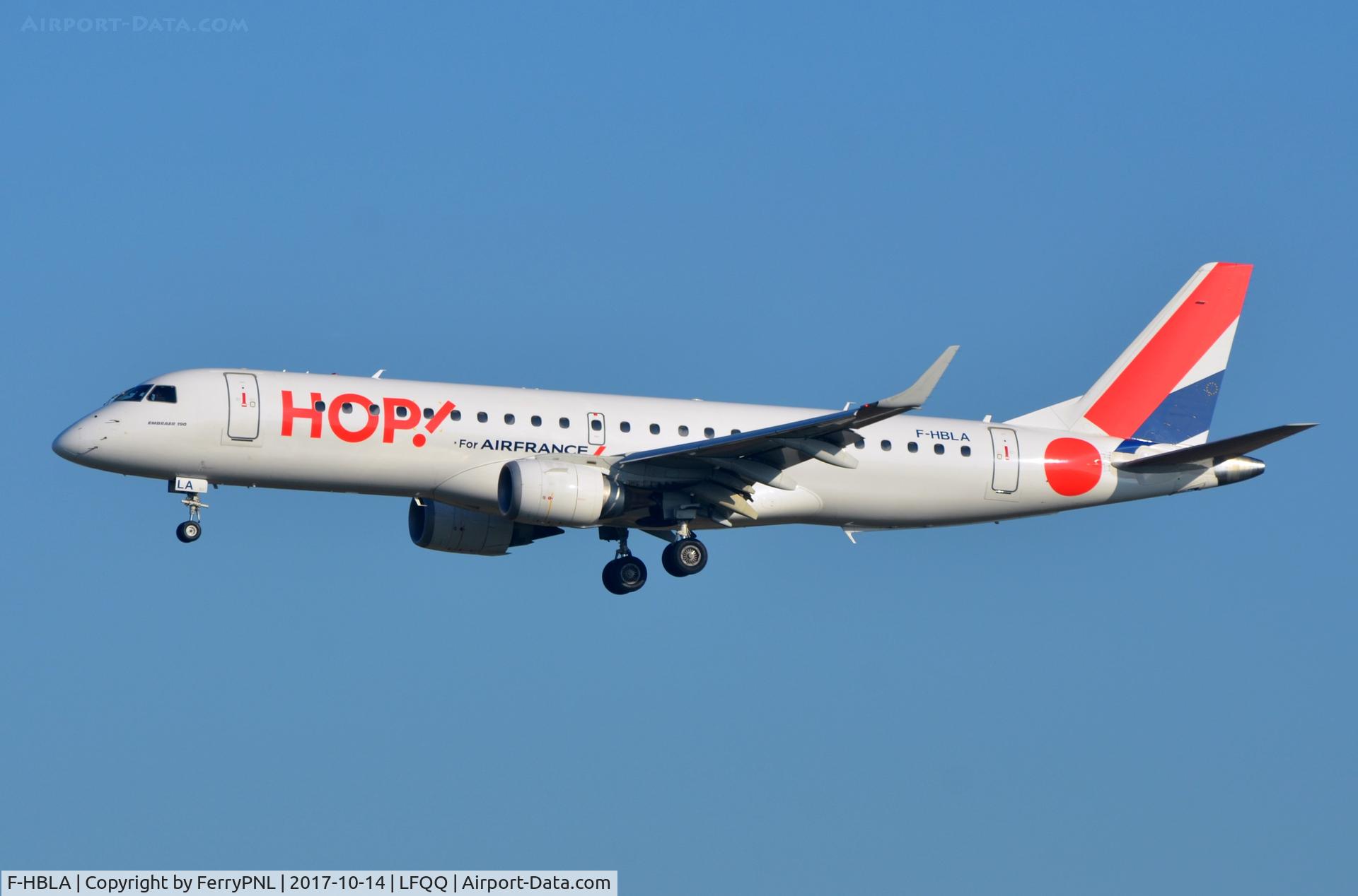 F-HBLA, 2007 Embraer 195LR (ERJ-190-200LR) C/N 19000051, Hop ERJ195 arriving in LIL