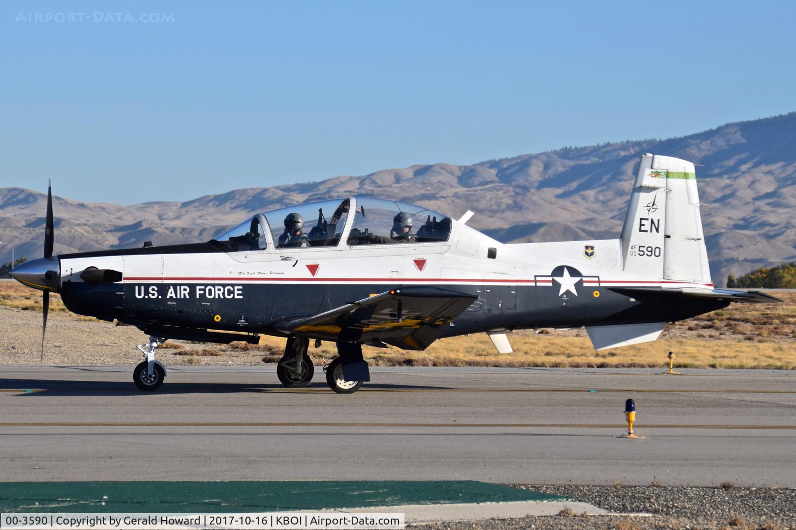 00-3590, 2000 Raytheon T-6A Texan II C/N PT-96, Taxiing on Foxtrot. 80th Fighter Wing, 