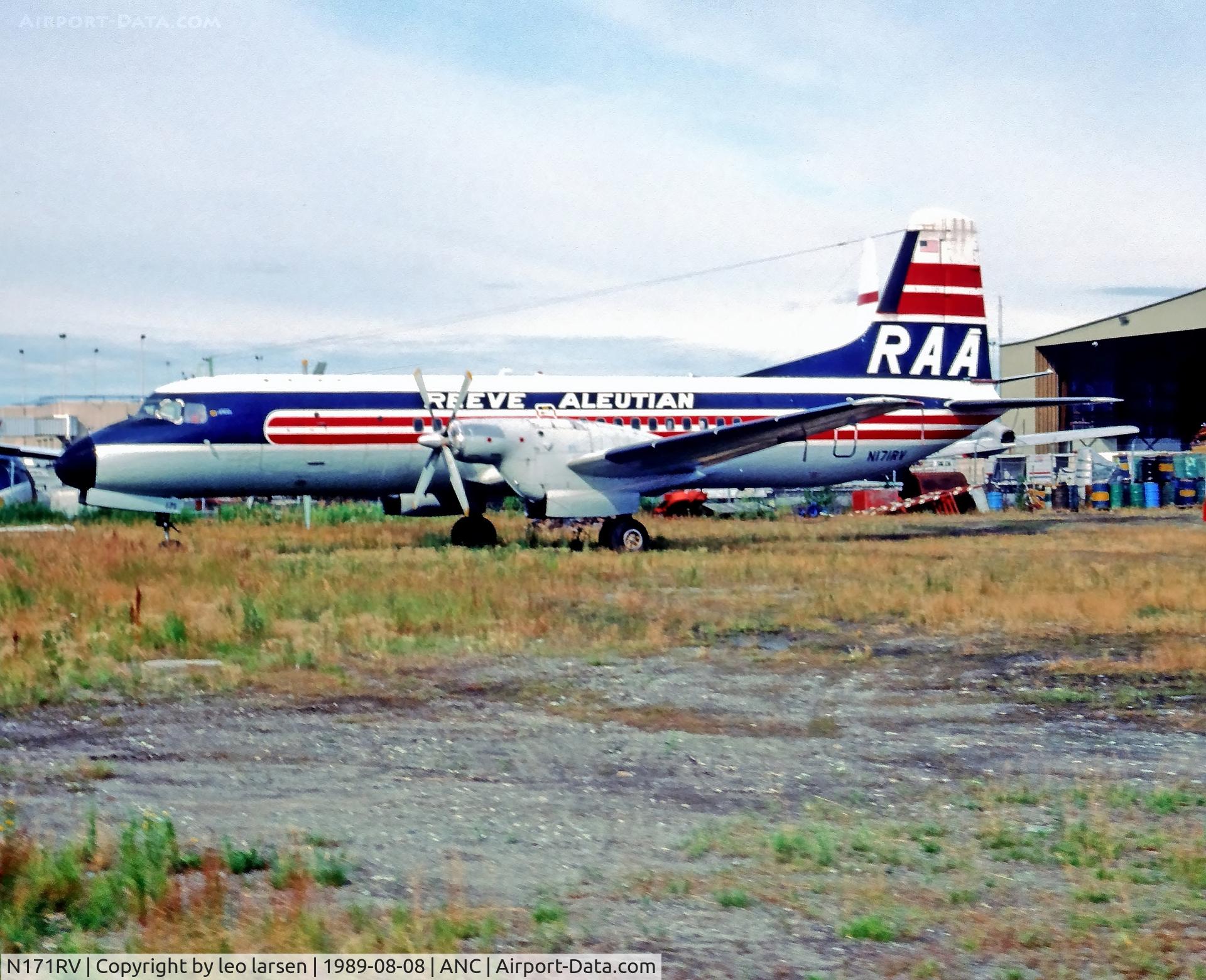 N171RV, 1968 Nihon YS-11A-600 C/N 2071, ANC Anchorage  8.8.1989