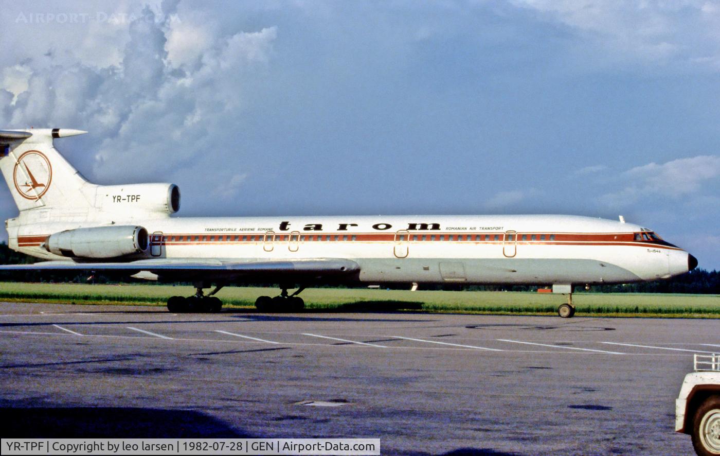 YR-TPF, 1977 Tupolev Tu-154B-1 C/N 77A239, Gardermoen Oslo 28.7.1982