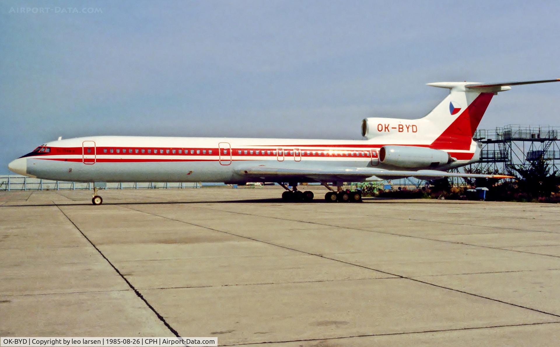 OK-BYD, 1984 Tupolev Tu-154B-2 C/N 84A601, Copenhagen 26.8.1985