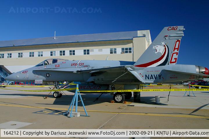 164212, 1990 McDonnell Douglas F/A-18C Hornet C/N 975/C203, F/A-18C Hornet 164212 AG-400 from VFA-131 'Wildcats' NAS Oceana, VA