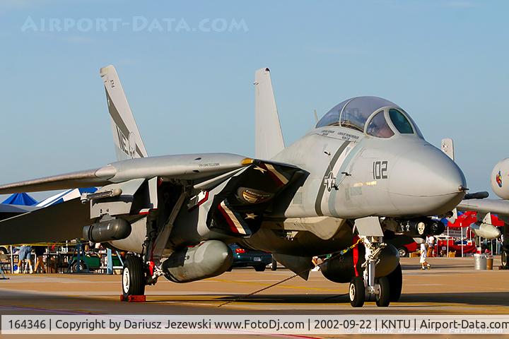 164346, 1992 Grumman F-14D Tomcat C/N 621, F-14D Tomcat 164346 NE-102 from VF-2 'Bounty Hunters' NAS Lemoore, CA