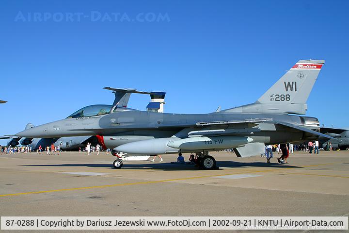 87-0288, 1987 General Dynamics F-16C Fighting Falcon C/N 5C-549, F-16C Fighting Falcon 87-0288 WI from 176th FS 115th FW Madison ANG, WI