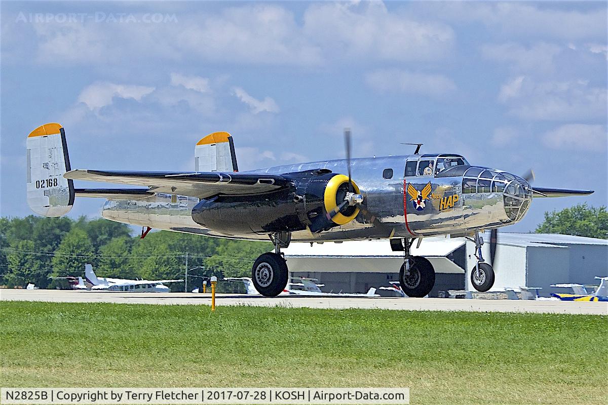 N2825B, 1940 North American RB-25 Mitchell C/N 62-2837, at 2017 EAA AirVenture at Oshkosh