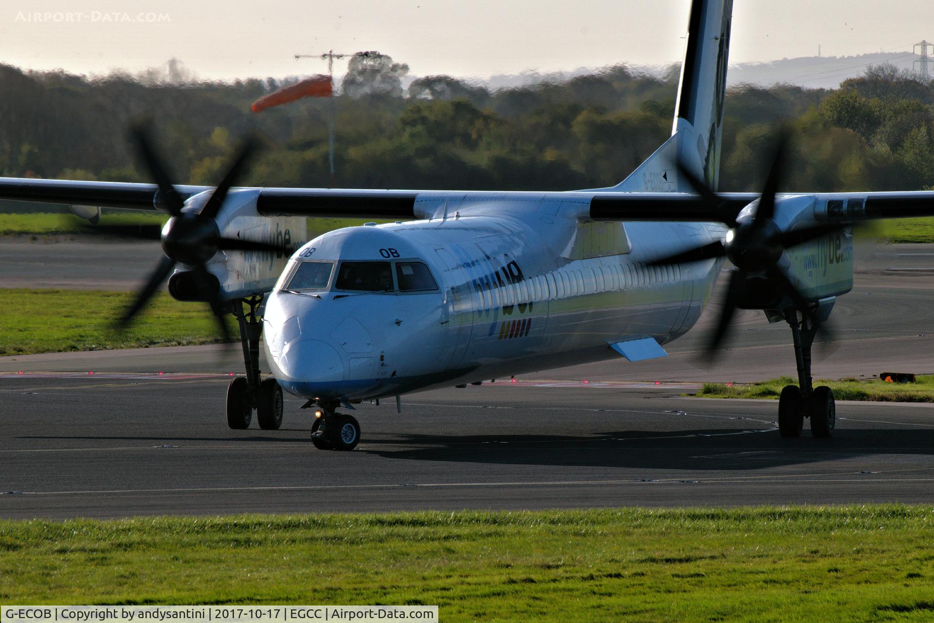 G-ECOB, 2007 De Havilland Canada DHC-8-402Q Dash 8 C/N 4185, taxing in