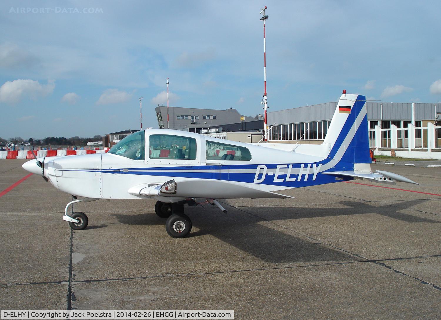 D-ELHY, 1979 Grumman American AA-5B Tiger C/N AA5B-0975, on ramp of Groningen airport