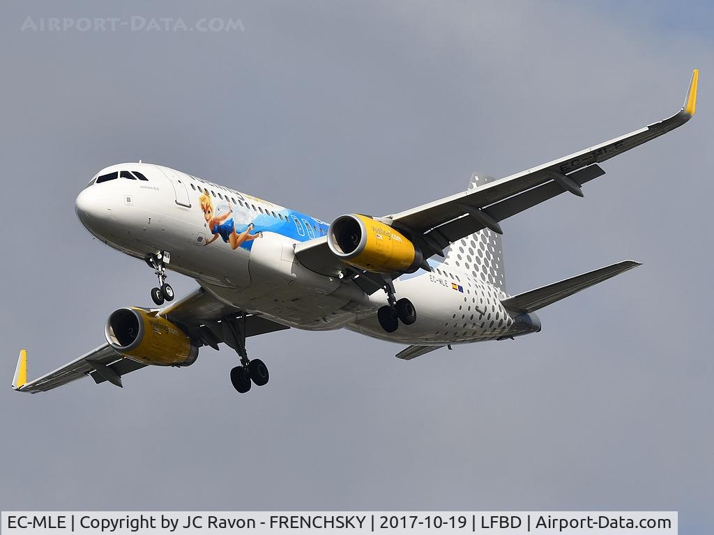 EC-MLE, 2016 Airbus A320-232 C/N 7109, Vueling (25 years Disneyland Livery) VY1227 from Palma de Mallorca (PMI) landing runway 23