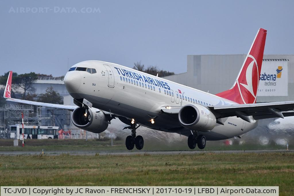 TC-JVD, 2014 Boeing 737-8F2 C/N 42007, Turkish Airlines TK1390 take off runway 23 to Istanbul (IST)