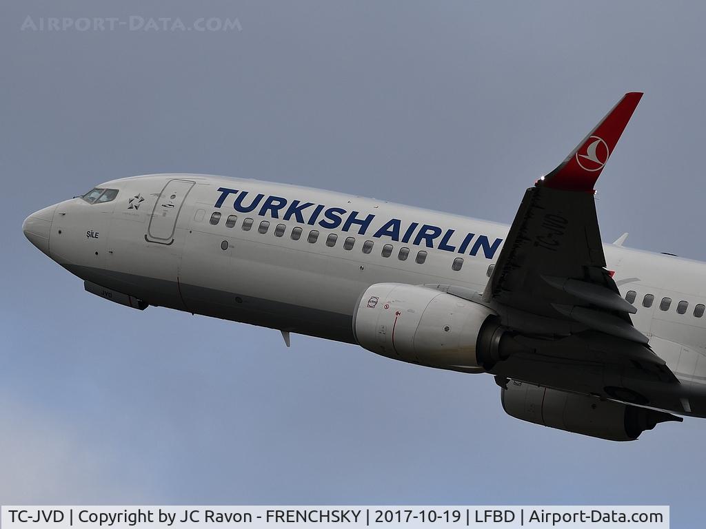 TC-JVD, 2014 Boeing 737-8F2 C/N 42007, Turkish Airlines TK1390 take off runway 23 to Istanbul (IST)