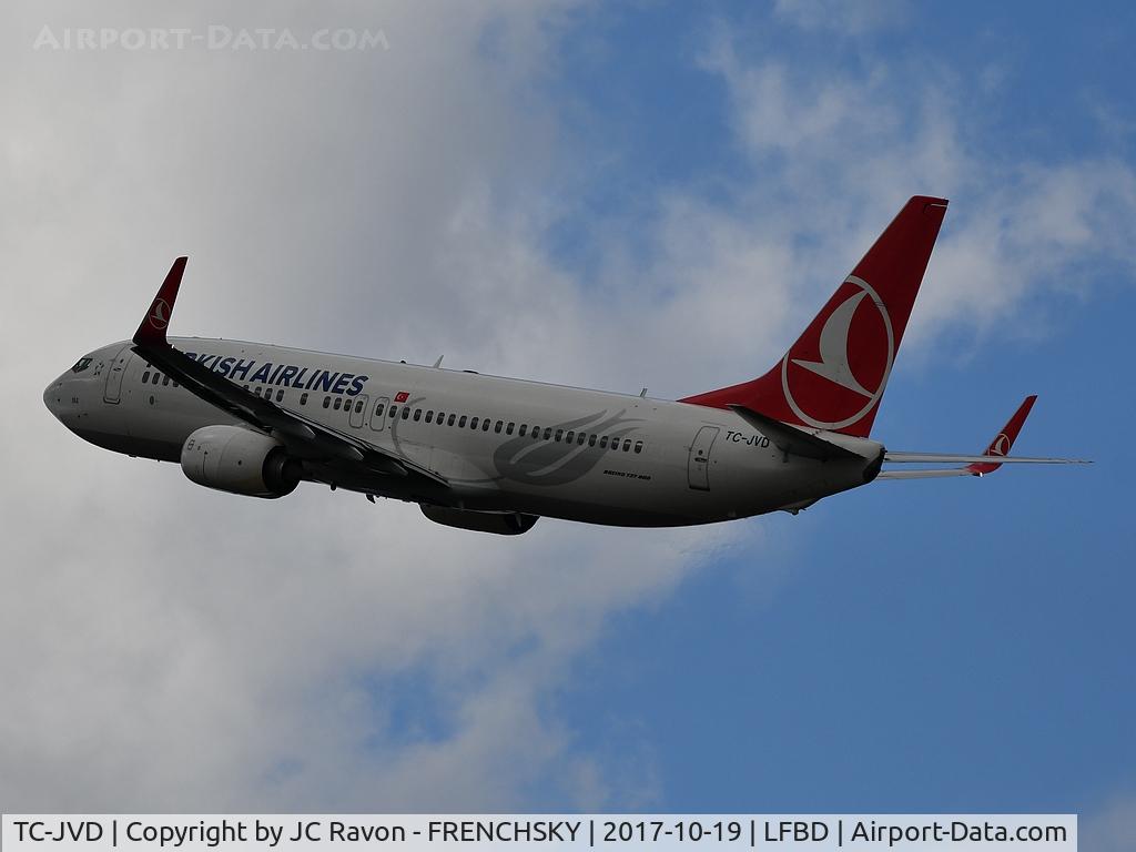 TC-JVD, 2014 Boeing 737-8F2 C/N 42007, Turkish Airlines TK1390 take off runway 23 to Istanbul (IST)