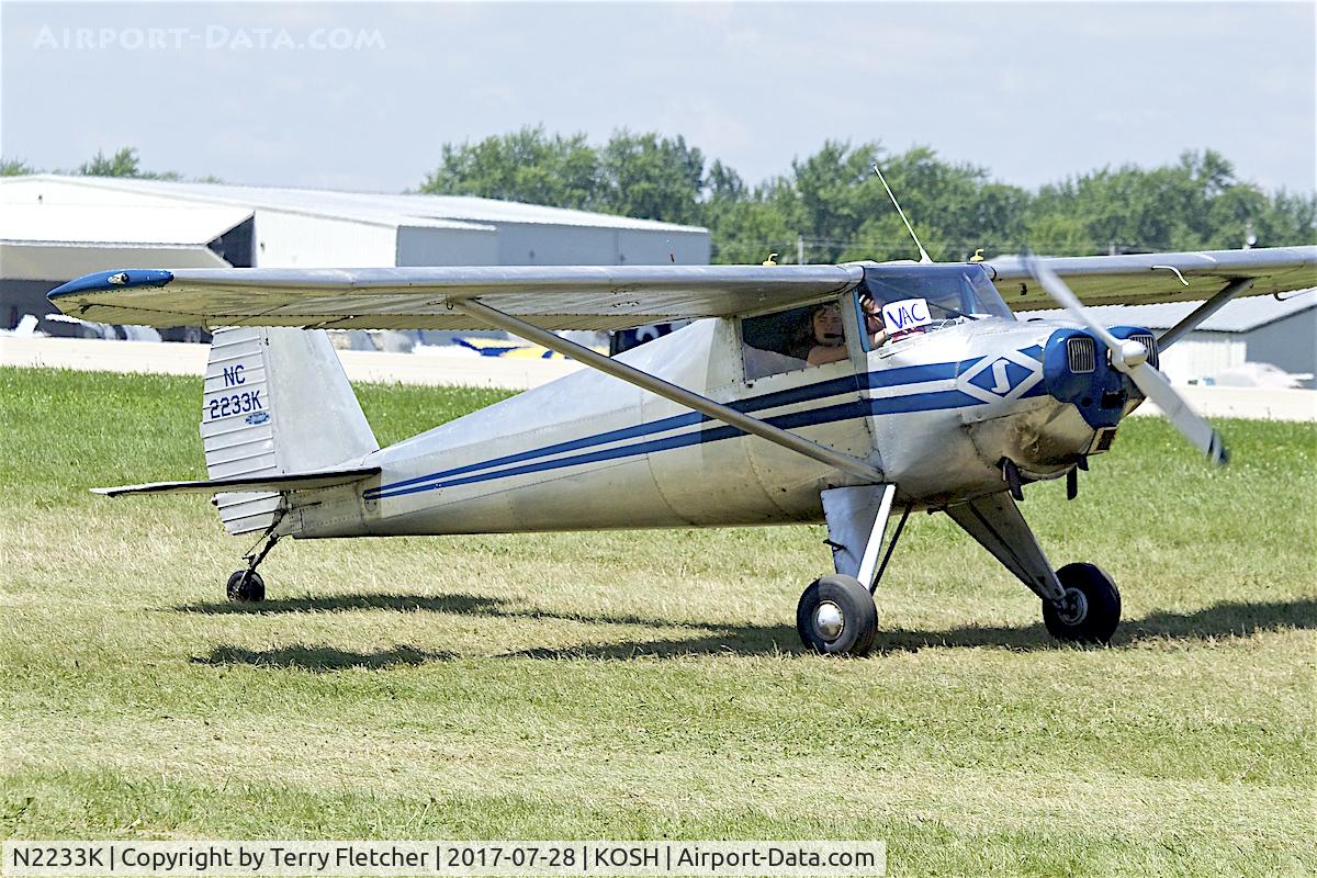 N2233K, 1947 Luscombe 8A C/N 4960, at 2017 EAA AirVenture at Oshkosh