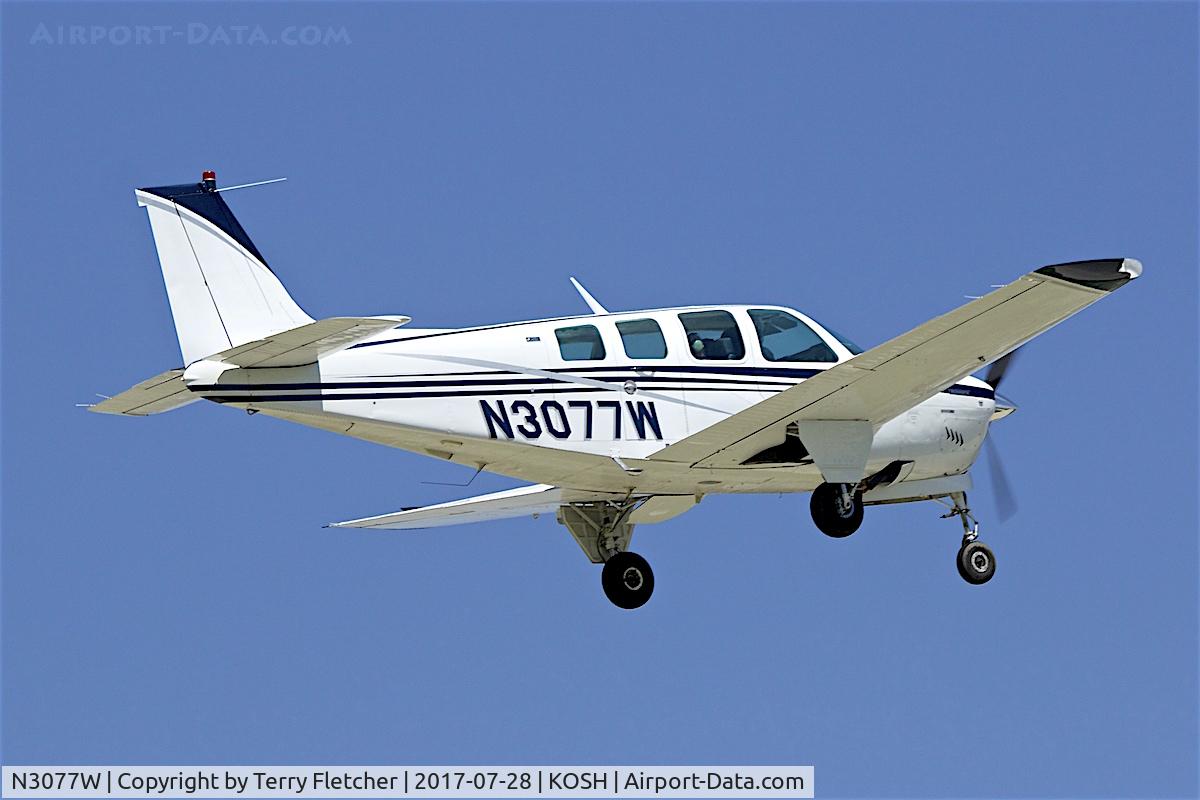 N3077W, 1973 Beech A36 Bonanza 36 C/N E-496, at 2017 EAA AirVenture at Oshkosh