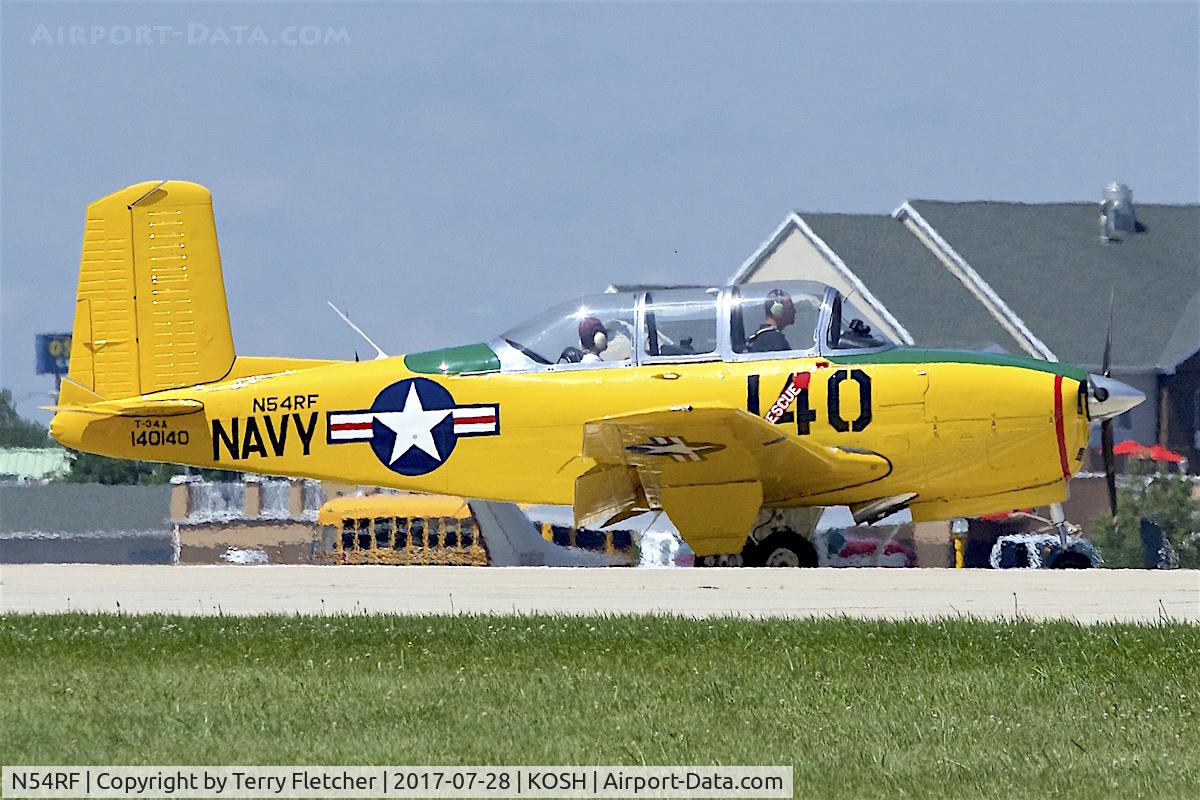 N54RF, 1957 Beech T-34A (A45) Mentor Mentor C/N G-140, at 2017 EAA AirVenture at Oshkosh