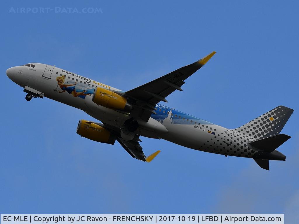 EC-MLE, 2016 Airbus A320-232 C/N 7109, Vueling (25 years Disneyland Livery) VY1228 to Palma de Mallorca (PMI) take of runway 23
