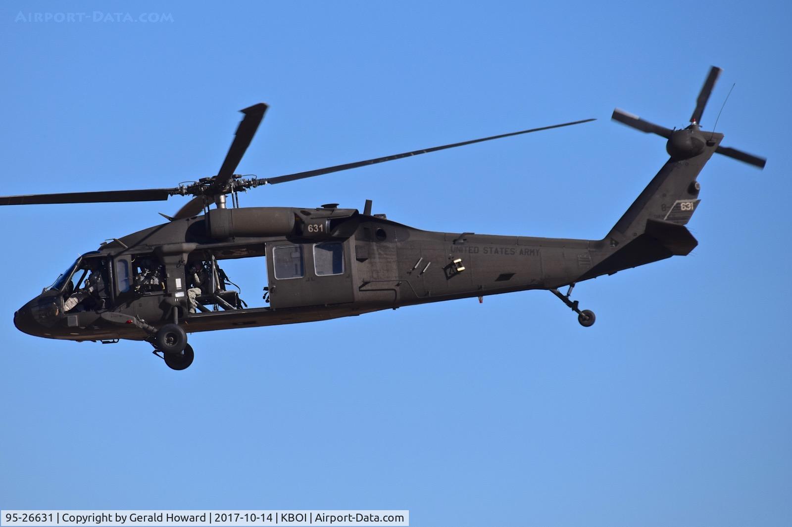 95-26631, 1993 Sikorsky UH-60L Black Hawk C/N unknown, Flying display at Gowen Field air show.  1-183rd AVN BN, Idaho Army National Guard