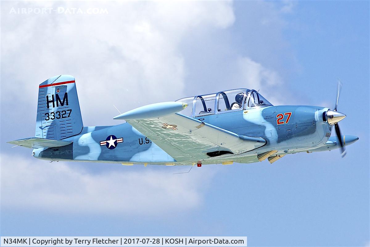 N34MK, 1953 Beech A45 C/N G-88, at 2017 EAA AirVenture at Oshkosh