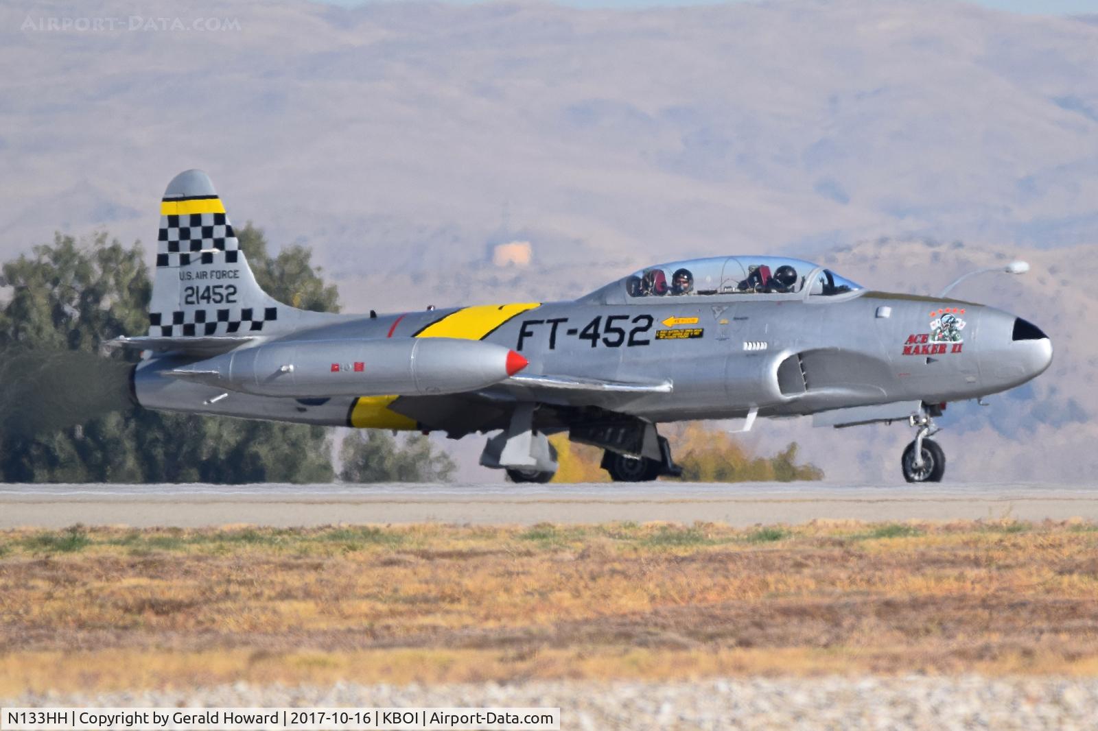 N133HH, 1954 Canadair CT-133 Silver Star 3 (CL-30) C/N T33-452, Starting take off roll on RWY 10R.