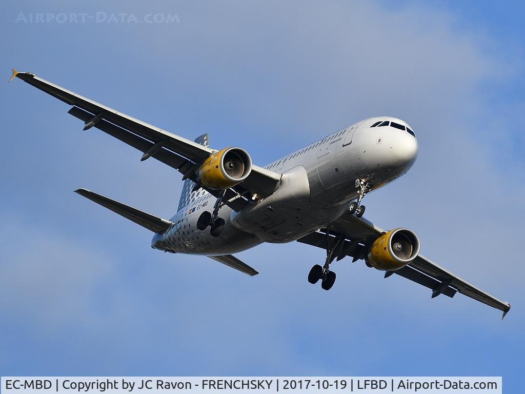EC-MBD, 2008 Airbus A320-214 C/N 3444, Vueling VY2915 landing runway 23 from Barcelona BCN