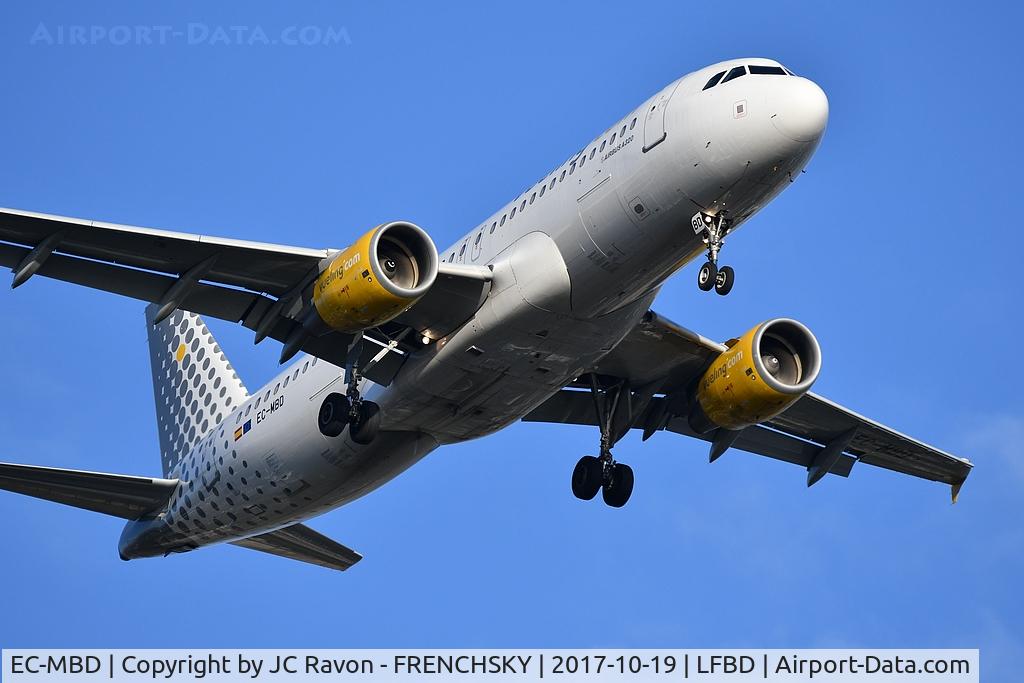 EC-MBD, 2008 Airbus A320-214 C/N 3444, Vueling VY2915 landing runway 23 from Barcelona BCN