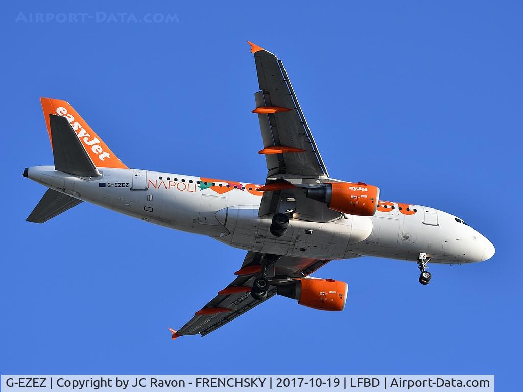 G-EZEZ, 2004 Airbus A319-111 C/N 2360, EasyJet (Love Napoli Livery) U24305 from Lyon LYS landing runway 23