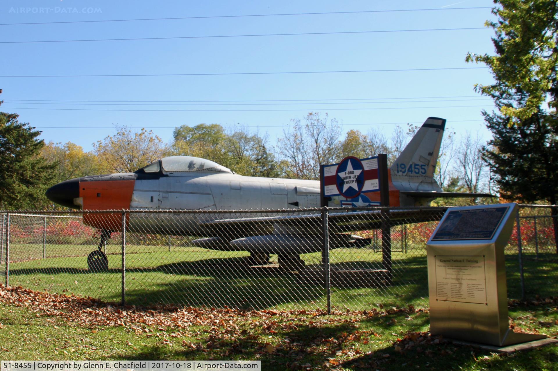 51-8455, 1951 North American F-86D Sabre C/N 173-568, In Twining Park, Monroe, WI