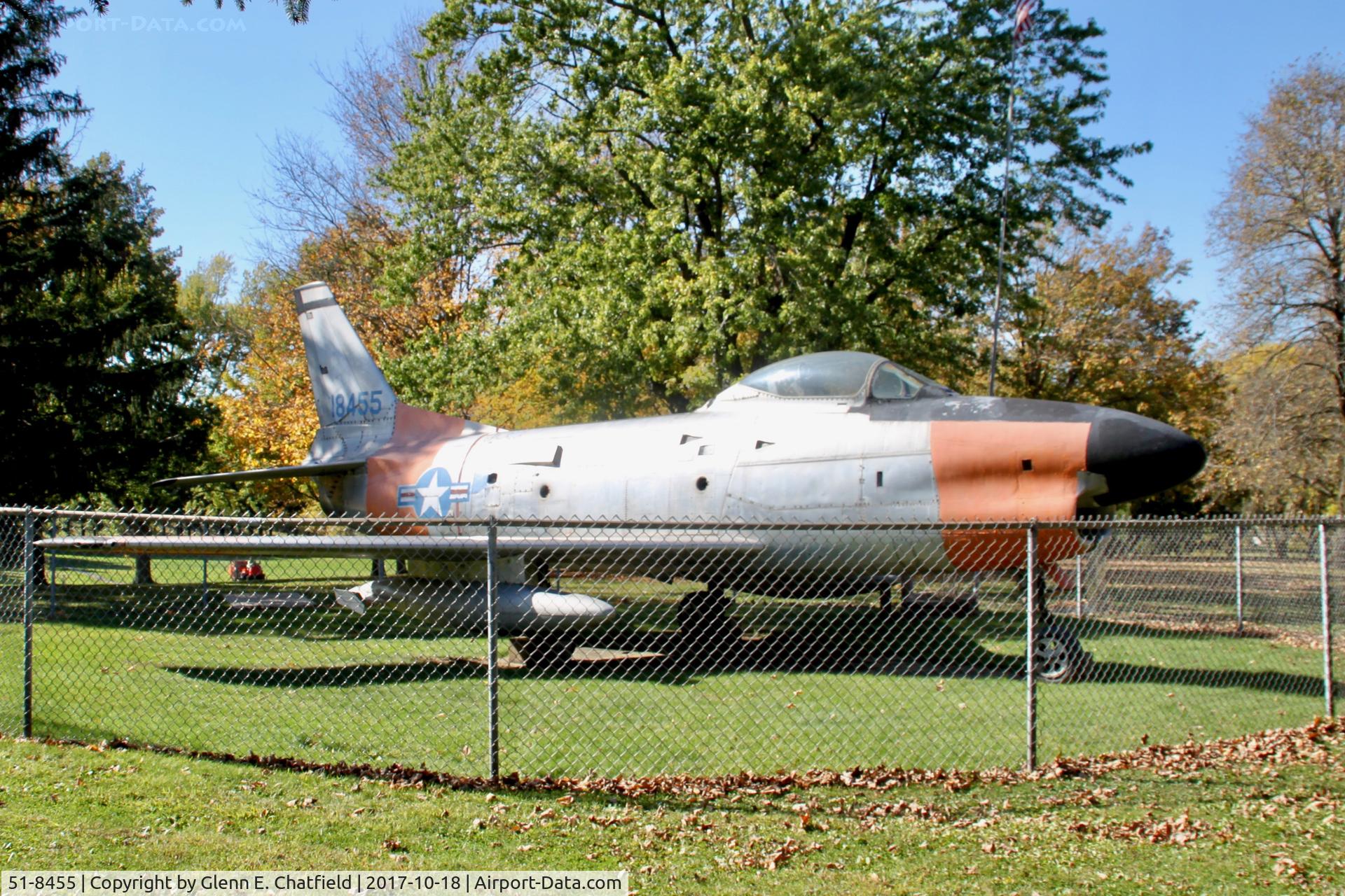 51-8455, 1951 North American F-86D Sabre C/N 173-568, In Twining Park, Monroe, WI