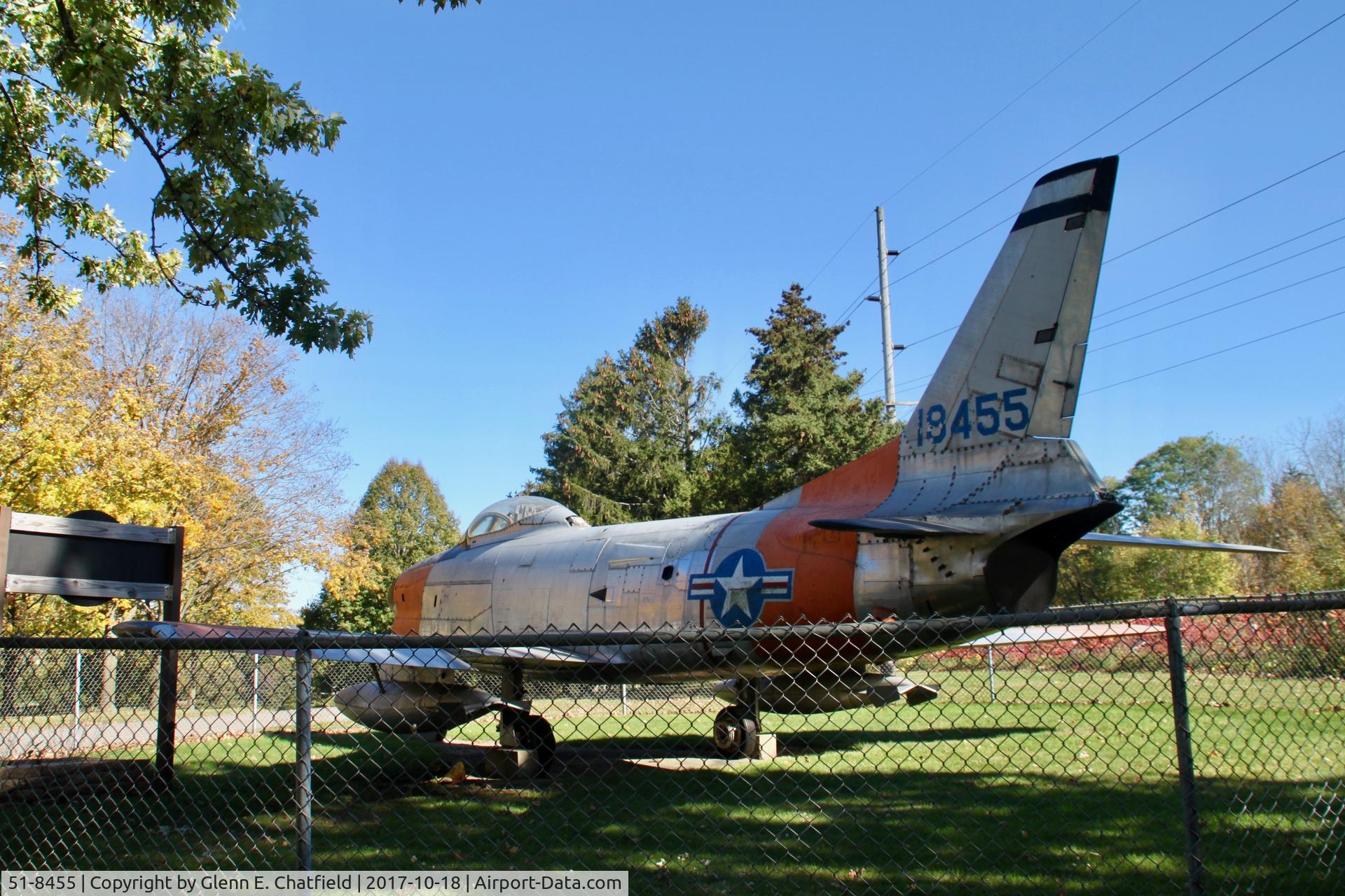 51-8455, 1951 North American F-86D Sabre C/N 173-568, In Twining Park, Monroe, WI