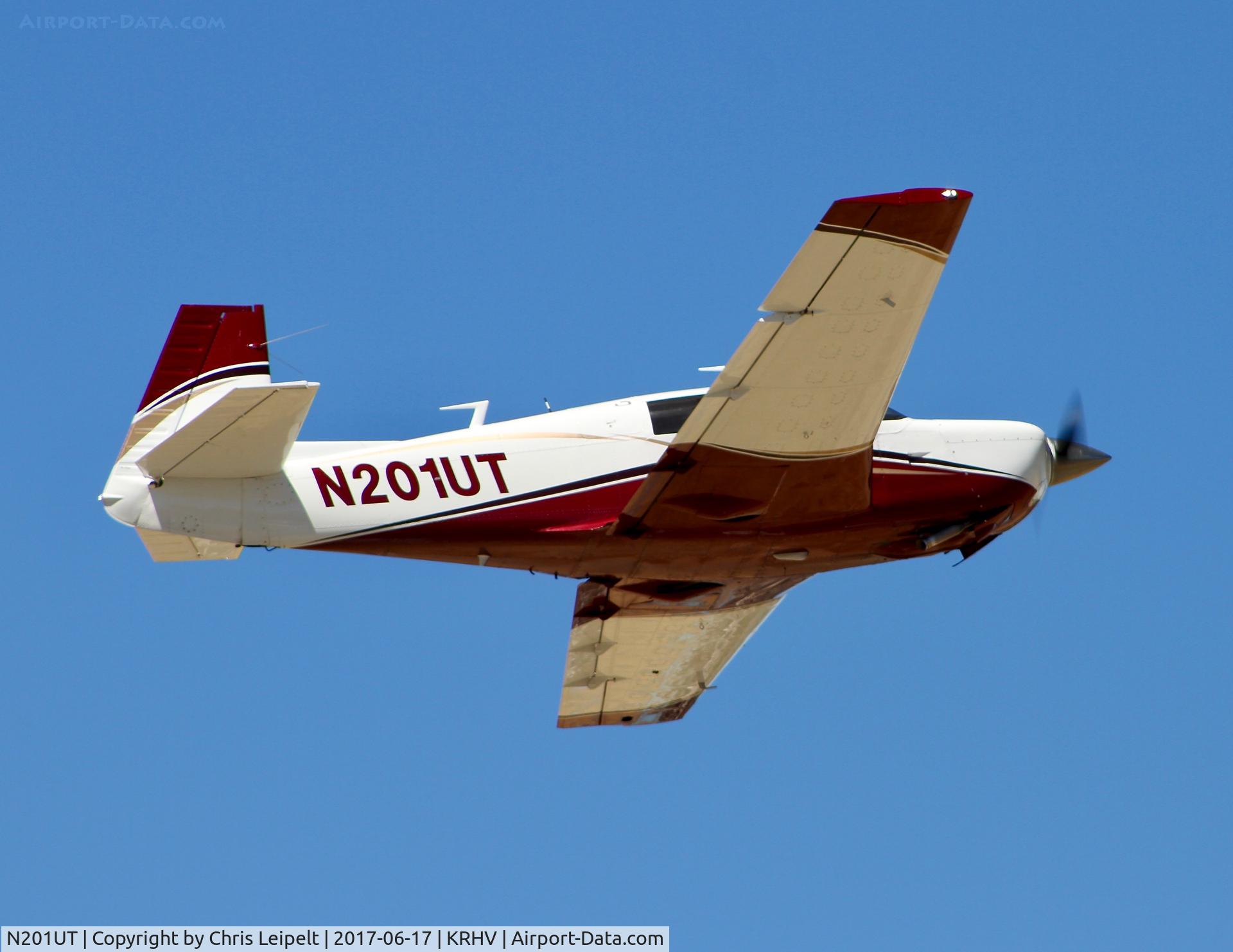 N201UT, 1977 Mooney M20J 201 C/N 24-0313, Locally-based 1977 Mooney M20J departing at Reid Hillview Airport, San Jose, CA.