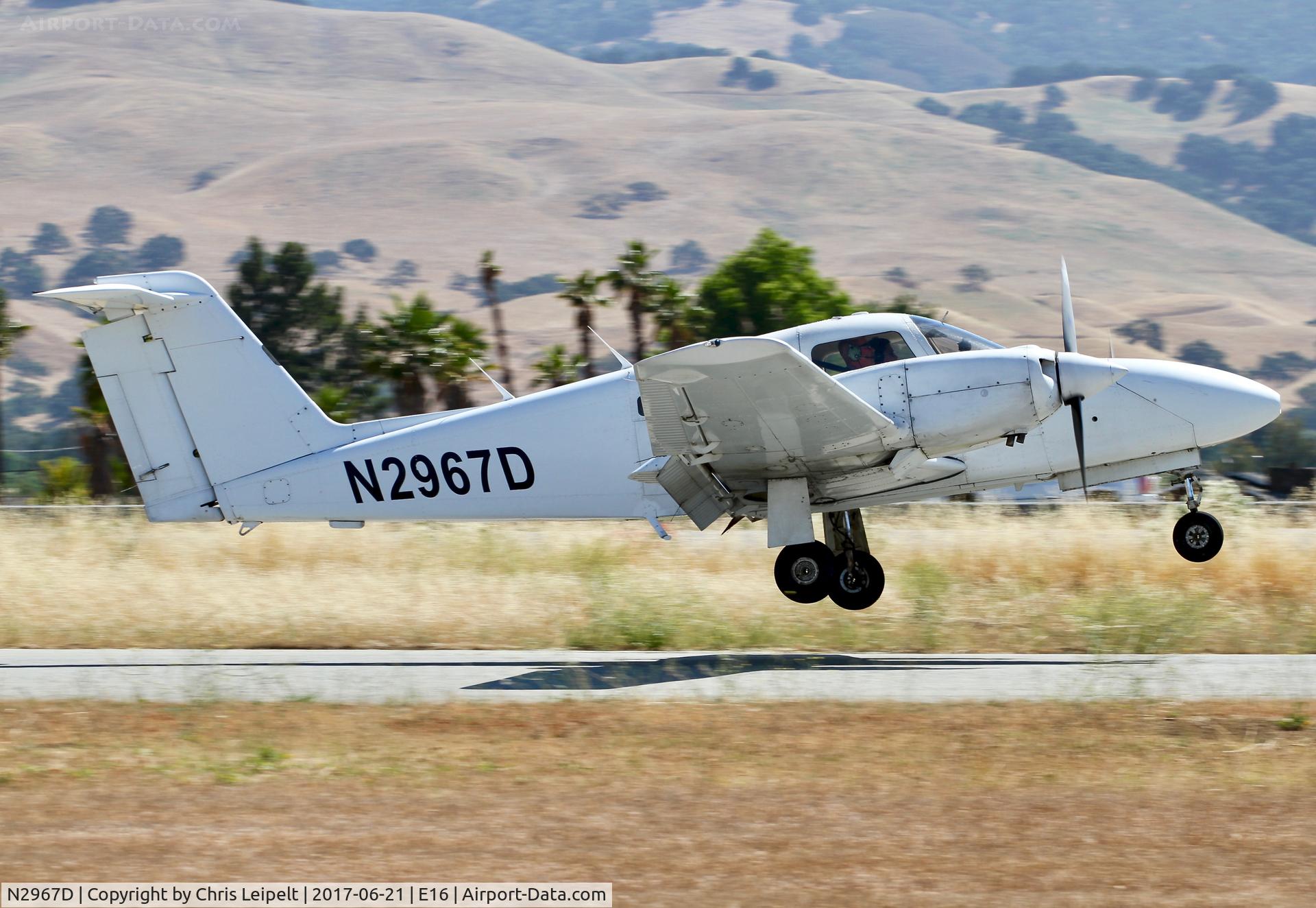 N2967D, 1979 Piper PA-44-180 Seminole C/N 44-7995321, Reid Hillview based 1979 Piper Seminole landing at San Martin Airport, CA.