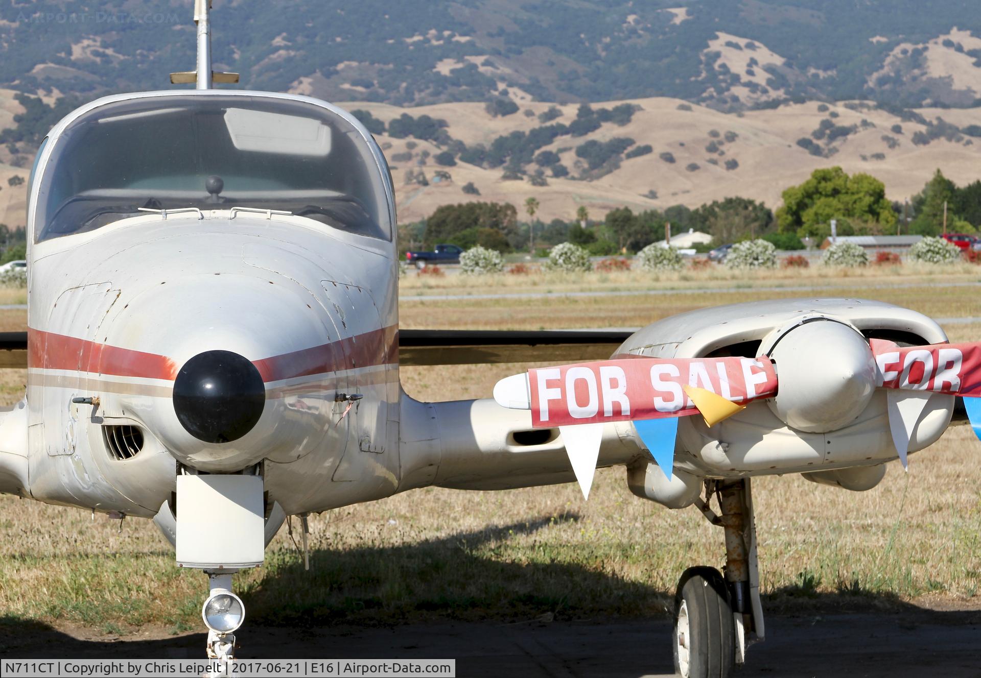 N711CT, 1973 Cessna 310Q C/N 310Q0677, Locally-based 1973 Cessna 310Q parked on the ramp at San Martin Airport, CA.
