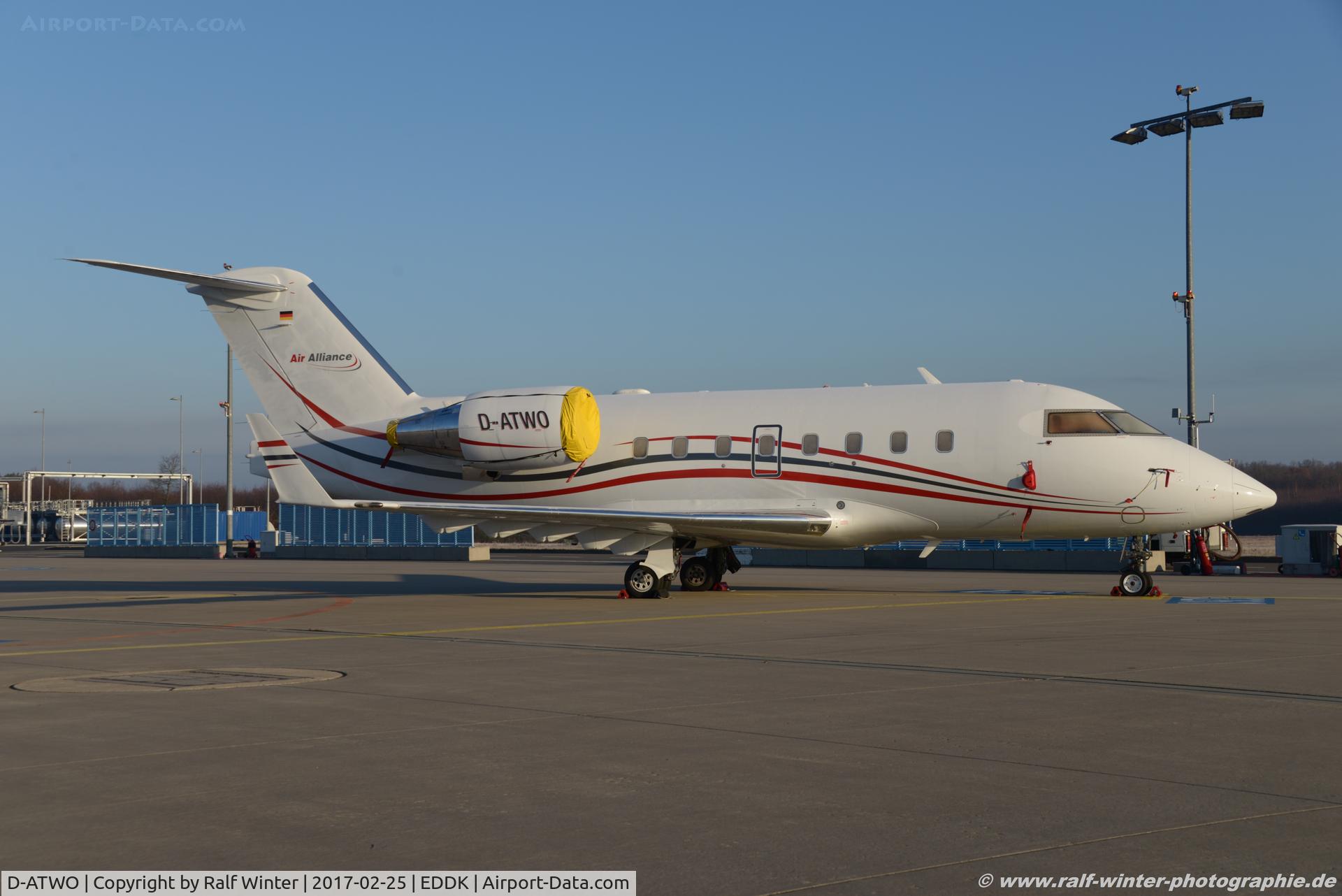 D-ATWO, 2002 Canadair Challenger 604 (CL-600-2B16) C/N 5539, Bomardier CL-600-2B16 Challenger 604 - AYY Air Alliance Express GmbH - 5539 - D-ATWO - 25.02.3017 - CGN