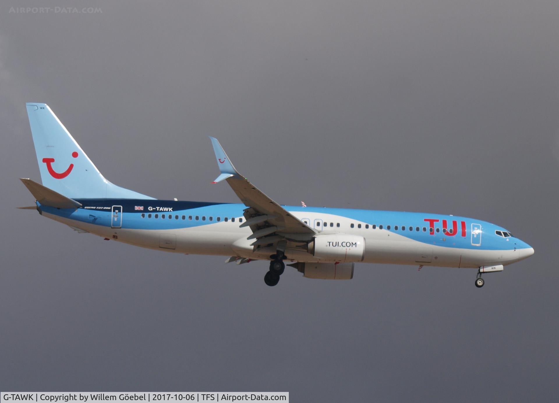 G-TAWK, 2012 Boeing 737-8K5 C/N 37239, Landing on TFS Airport