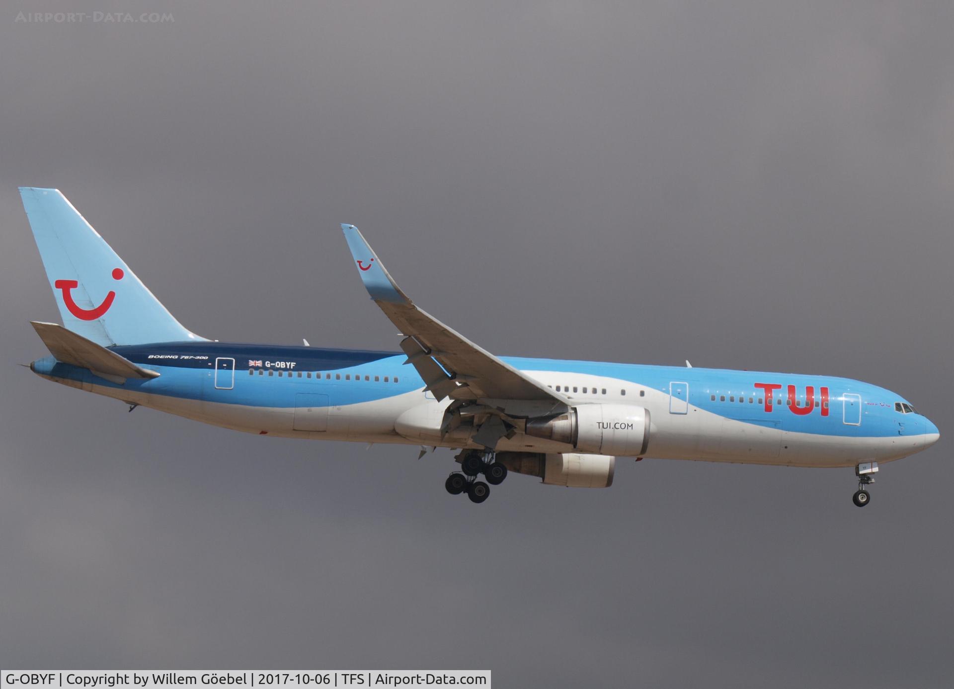 G-OBYF, 1998 Boeing 767-304 C/N 28208, Landing on TFS Airport