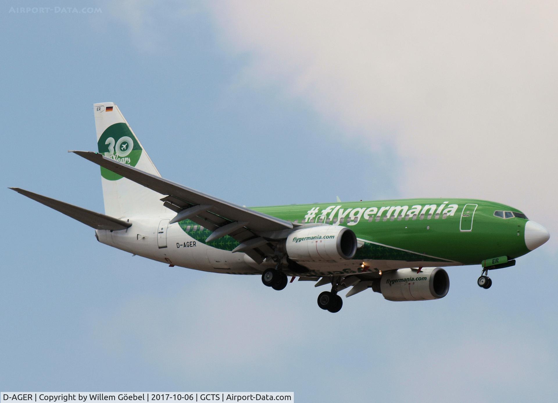 D-AGER, 1998 Boeing 737-75B C/N 28107, Landing on TFS Airport