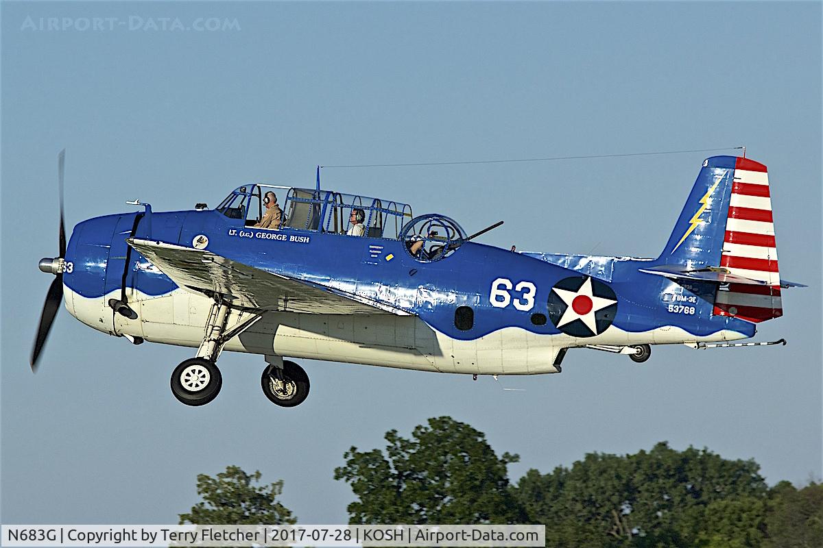 N683G, 1943 Grumman TBM-3E Avenger C/N 53768, at 2017 EAA AirVenture at Oshkosh