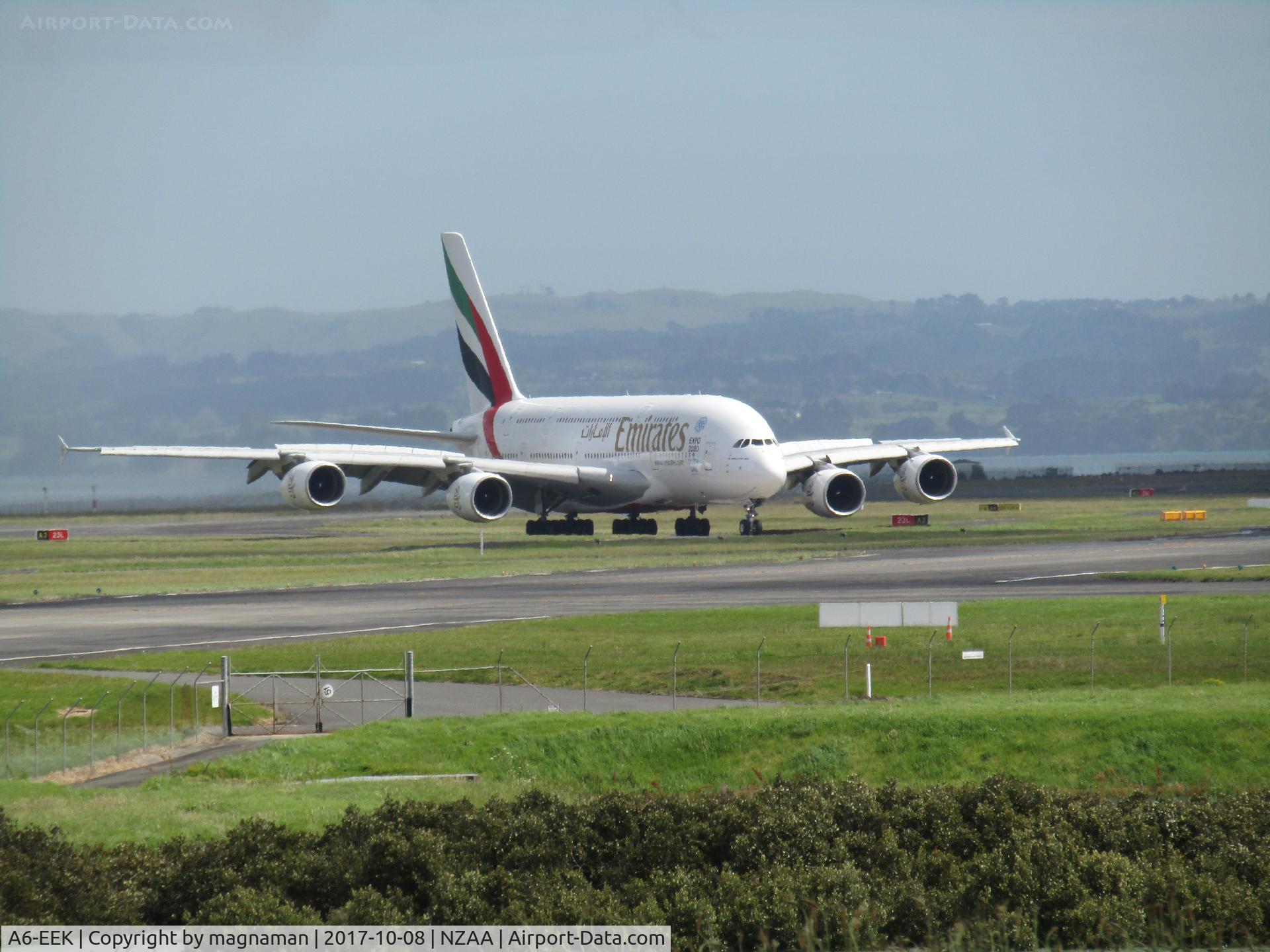 A6-EEK, 2013 Airbus A380-861 C/N 132, long range shot -just landed