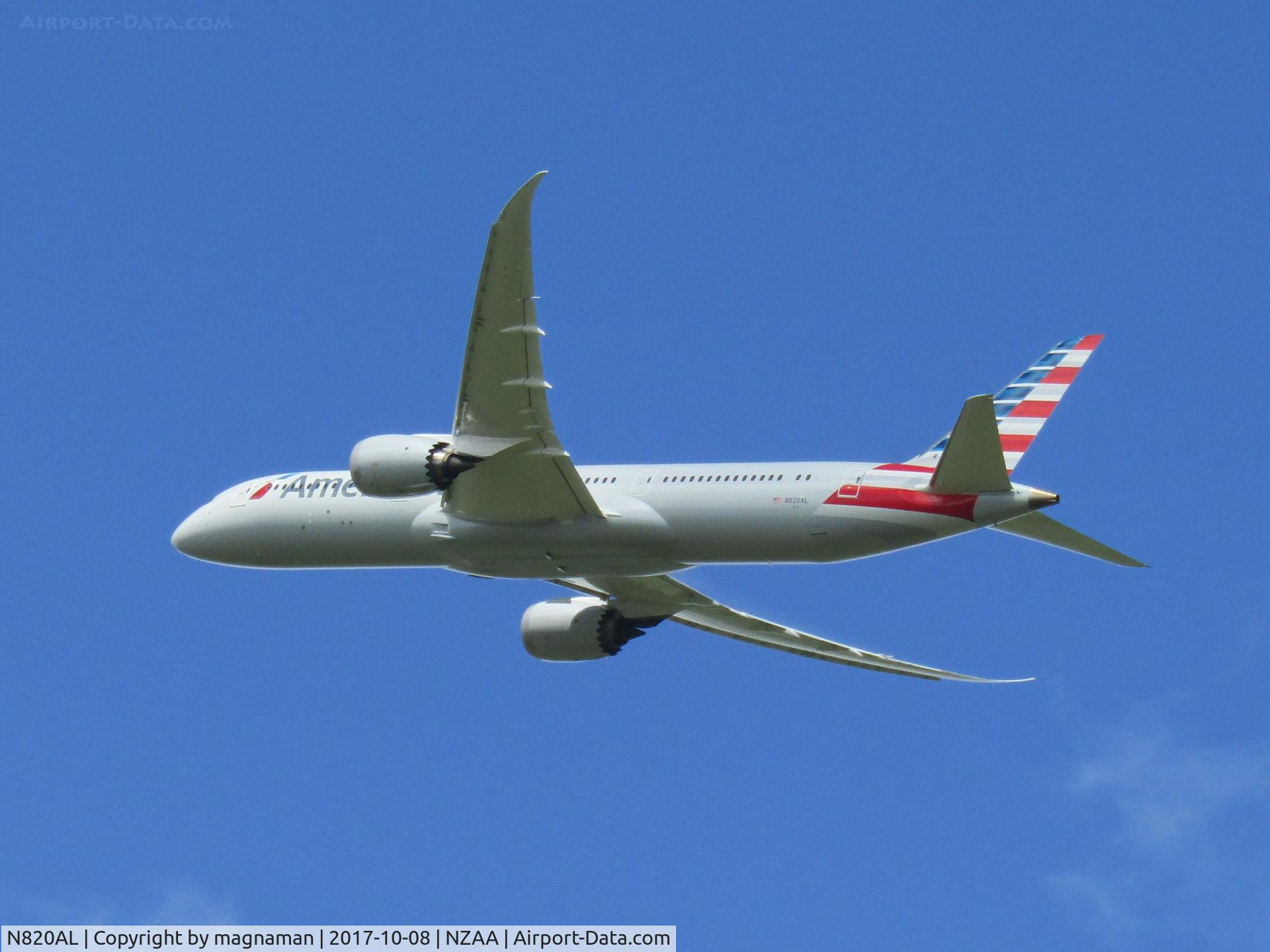 N820AL, 2016 Boeing 787-9 Dreamliner C/N 40639, just leaving AKL