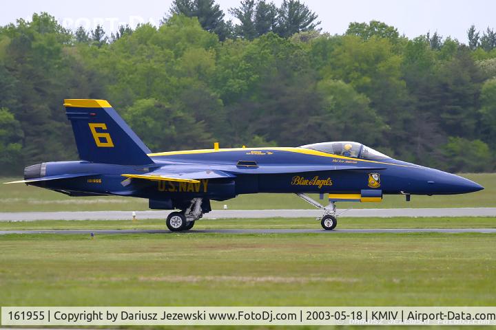 161955, McDonnell Douglas F/A-18A Hornet C/N 0166, F/A-18A Hornet 161955 C/N 0166 from Blue Angels Demo Team  NAS Pensacola, FL