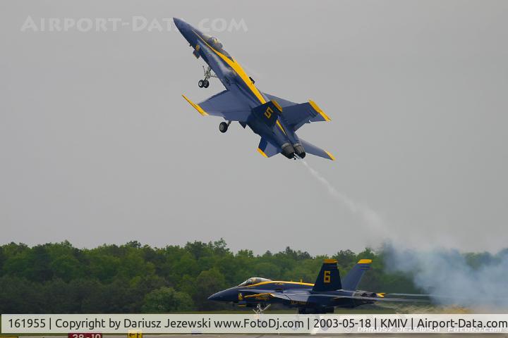 161955, McDonnell Douglas F/A-18A Hornet C/N 0166, F/A-18A Hornet 161955 C/N 0166 from Blue Angels Demo Team  NAS Pensacola, FL