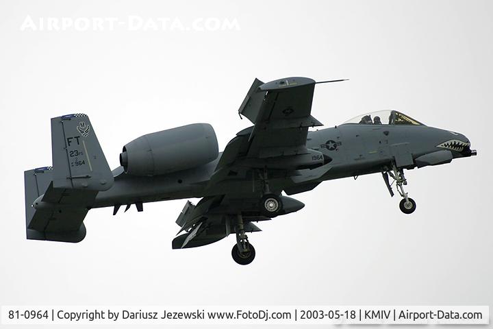 81-0964, 1981 Fairchild Republic A-10A Thunderbolt II C/N A10-0659, A-10A Thunderbolt II 81-0964 from FT 74th FS 'Flying Tigers' FS 23rd FG, Pope AFB