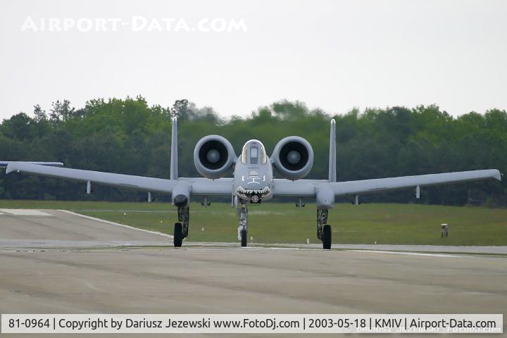 81-0964, 1981 Fairchild Republic A-10A Thunderbolt II C/N A10-0659, A-10A Thunderbolt II 81-0964 from FT 74th FS 'Flying Tigers' FS 23rd FG, Pope AFB