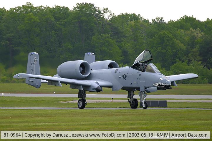 81-0964, 1981 Fairchild Republic A-10A Thunderbolt II C/N A10-0659, A-10A Thunderbolt II 81-0964 from FT 74th FS 'Flying Tigers' FS 23rd FG, Pope AFB