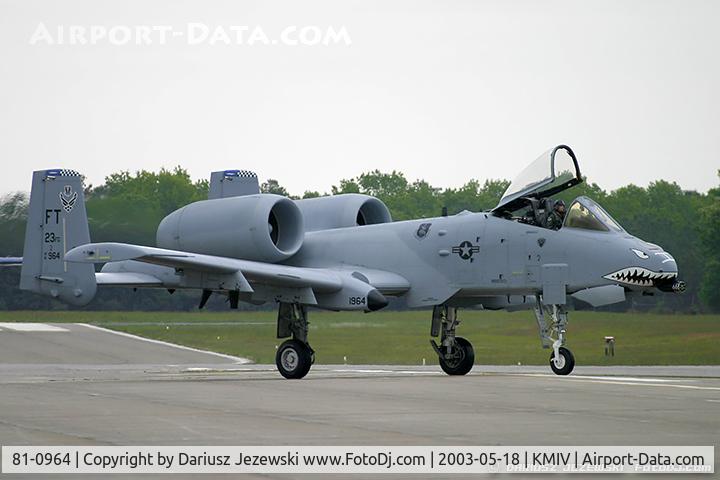 81-0964, 1981 Fairchild Republic A-10A Thunderbolt II C/N A10-0659, A-10A Thunderbolt II 81-0964 from FT 74th FS 'Flying Tigers' FS 23rd FG, Pope AFB