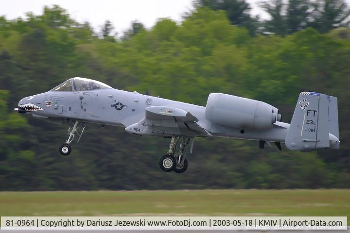 81-0964, 1981 Fairchild Republic A-10A Thunderbolt II C/N A10-0659, A-10A Thunderbolt II 81-0964 from FT 74th FS 'Flying Tigers' FS 23rd FG, Pope AFB