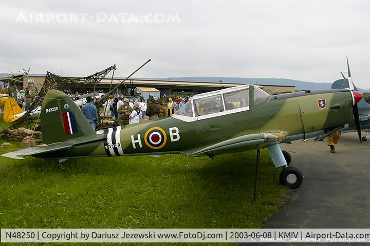N48250, 1951 De Havilland DHC-1 Chipmunk T.10 C/N C1/0251, De Havilland Canada DHC-1 Chipmunk  C/N DH8F-135, N48250