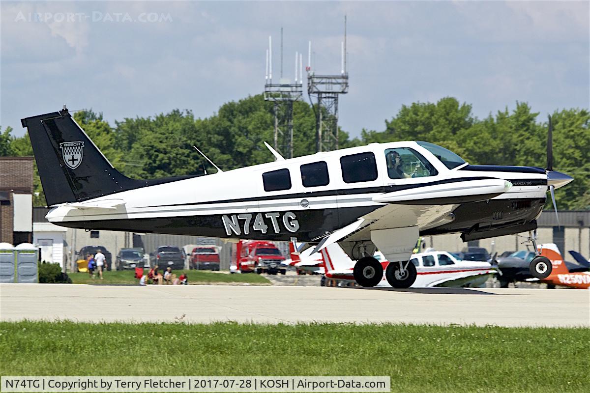 N74TG, 1968 Beech 36 Bonanza C/N E-3, at 2017 EAA AirVenture at Oshkosh