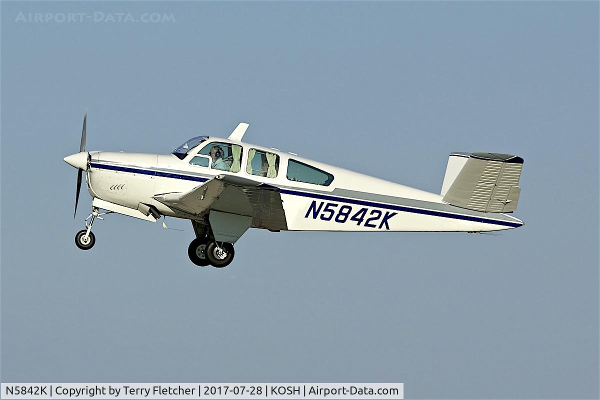N5842K, 1965 Beech S35 Bonanza C/N D-7853, at 2017 EAA AirVenture at Oshkosh
